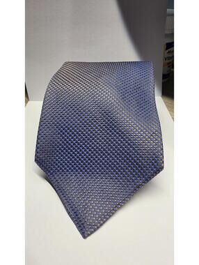 Linea Pure Silk Blue and Gold Geometric Neck Tie